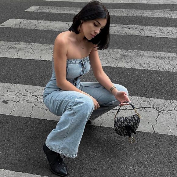 ZARA TRF STRAPLESS DENIM JUMPSUIT 8197/059 - Picture 9 of 10